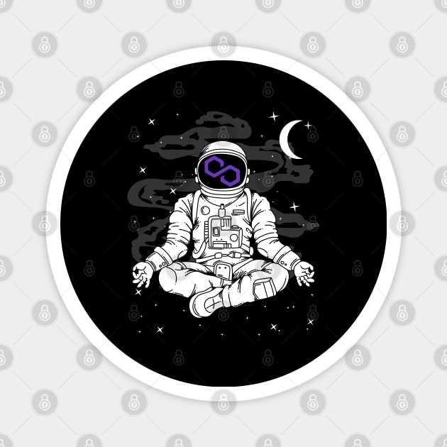 Astronaut Yoga Polygon Matic Coin To The Moon Crypto Token Cryptocurrency Blockchain Wallet Birthday Gift For Men Women Kids Magnet by Thingking About